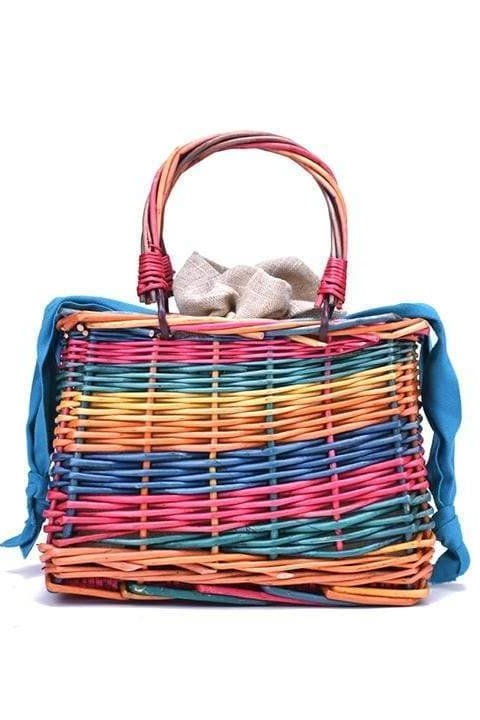 Mallory Rainbow Straw Bag - Handbags