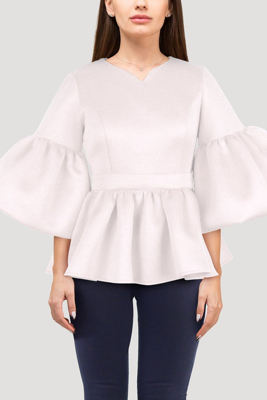 Maureen Flared Sleeve Blouse - Tops