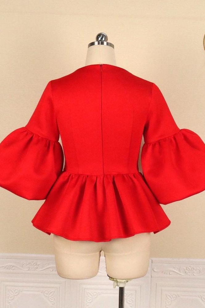 Maureen Flared Sleeve Blouse - Tops