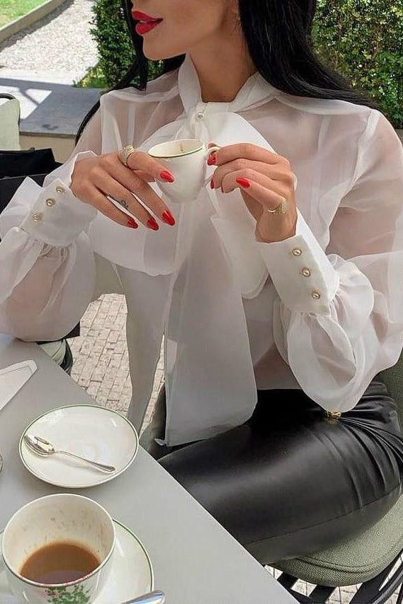 Melinda Puff Sleeve Blouse - Tops