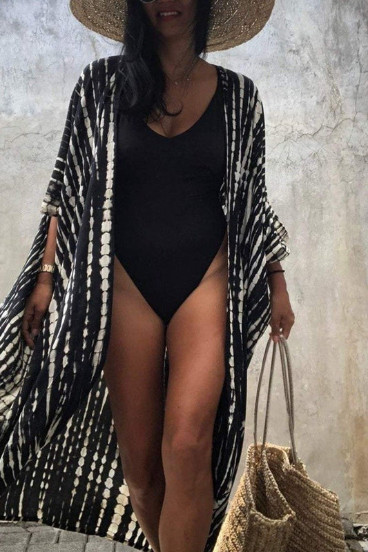 Miriam Striped Belted Cover Up - Clothing