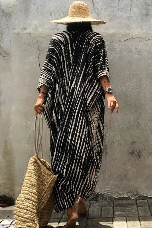 Miriam Striped Belted Cover Up - Clothing