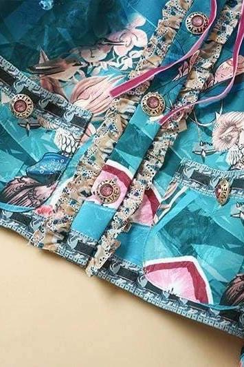 Mock Neck Skirt Two Piece Set - Clothing