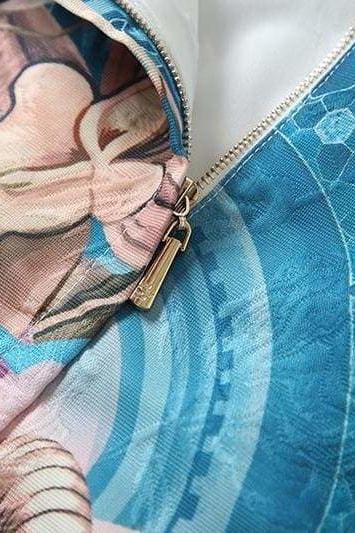 Mock Neck Skirt Two Piece Set - Clothing