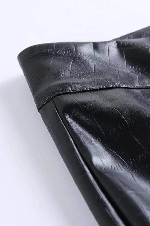 Mya Pleather Zip Snakeskin Leggings - Clothing