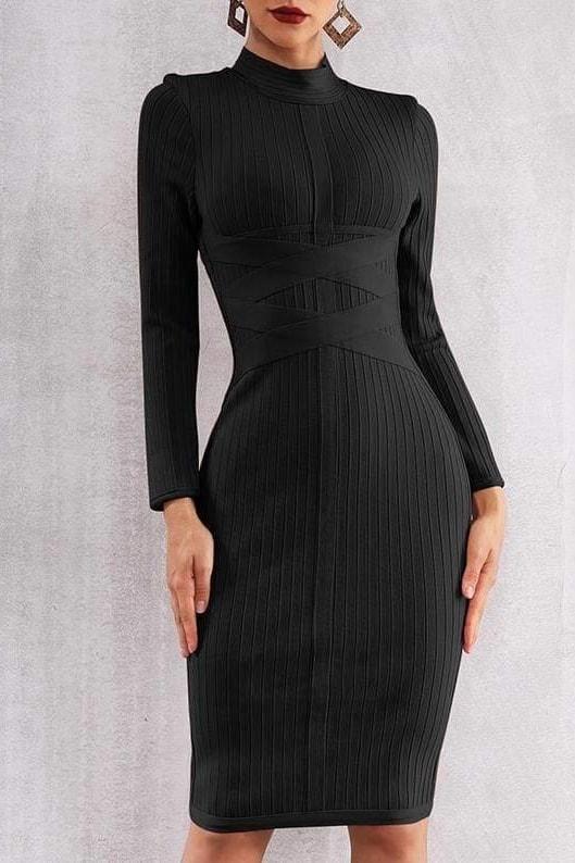 Natalia Cross Dress - Black / L - Clothing
