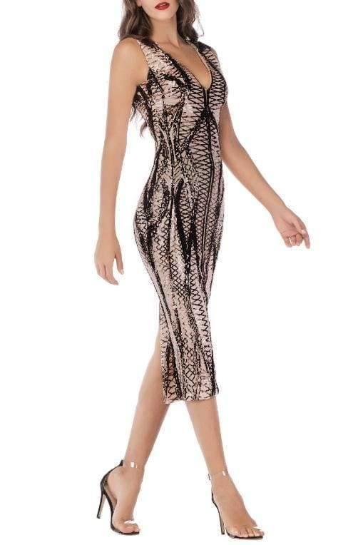 Nicole Midi Dress - Black / S - Clothing