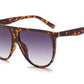 Oversized Flat-Top Sunglasses - Tortoise