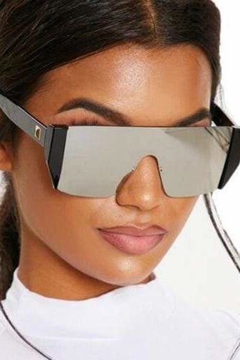 Oversized Mirror Goggle Shades - Sunglasses