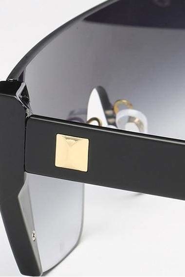 Oversized Mirror Goggle Shades - Sunglasses