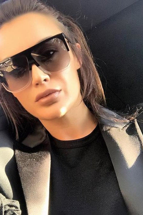 Oversized Ombre Shades - Black & Clear - Sunglasses