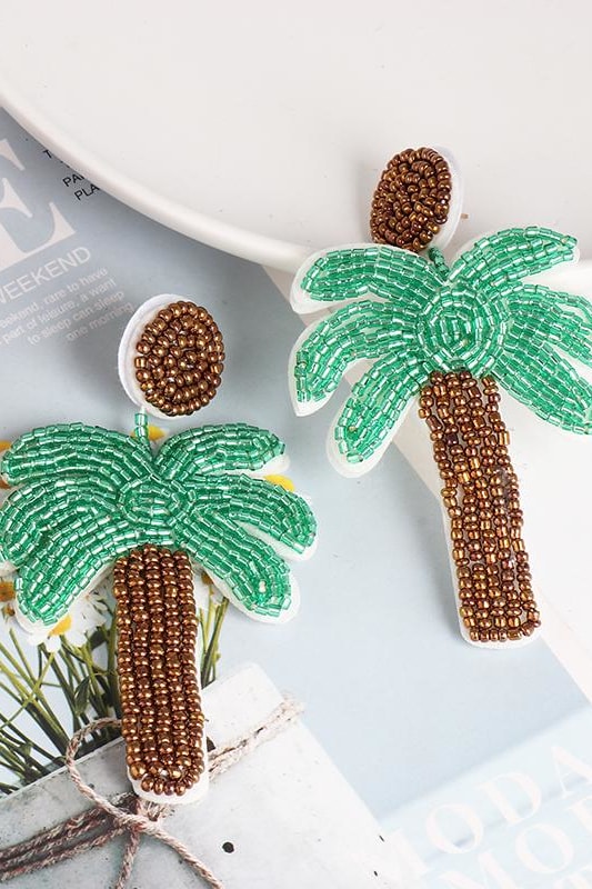 Palm Bead Earrings - Jewelry