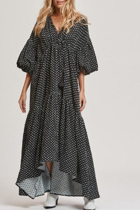 Pamela Polka Dot Boho Beach Dress - Clothing