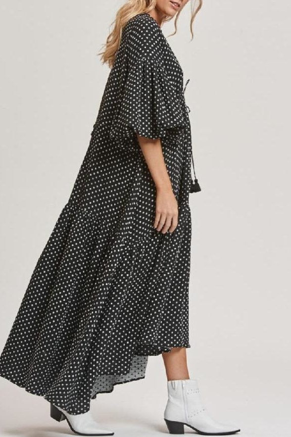 Pamela Polka Dot Boho Beach Dress - Clothing