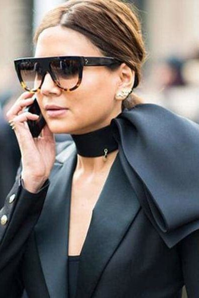 Paparazzi Top Flat Sunglasses - Black & Leopard - Sunglasses