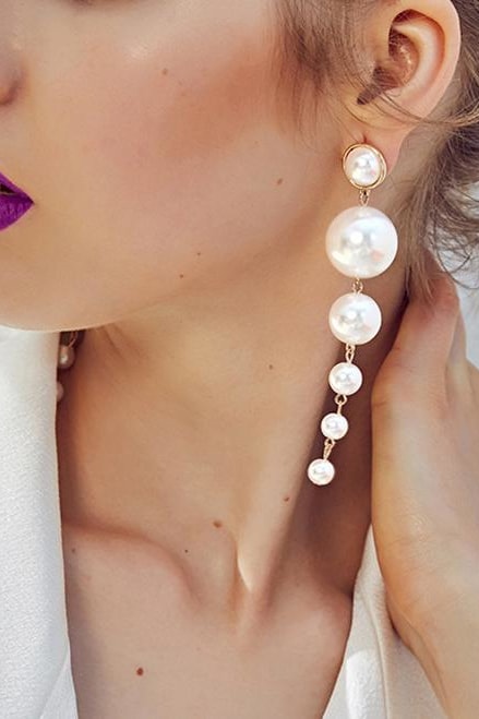 Pearl Dangle Earrings - Jewelry