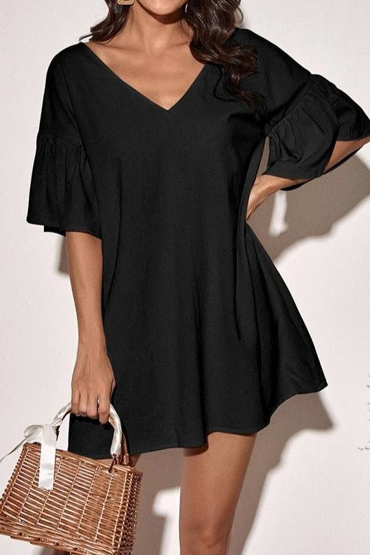 Petra Puff Sleeve Dress - Clothing