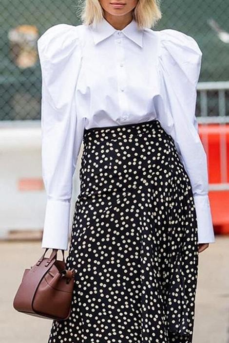 Quinn Puff Sleeve Blouse - S / White - Clothing