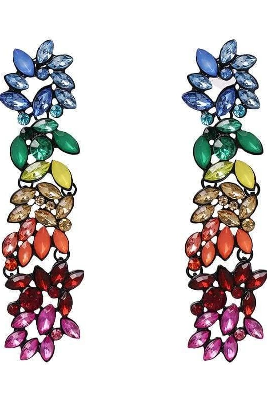 Rainbow Jewel Drop Earrings - Jewelry