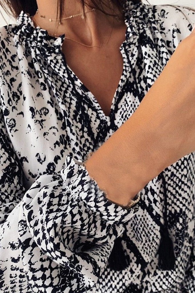 Sana Snake Tassel Mini Dress - Clothing