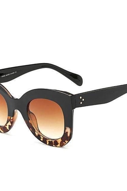 See Me Cat Eye Sunglasses - Black & Leopard - Sunglasses