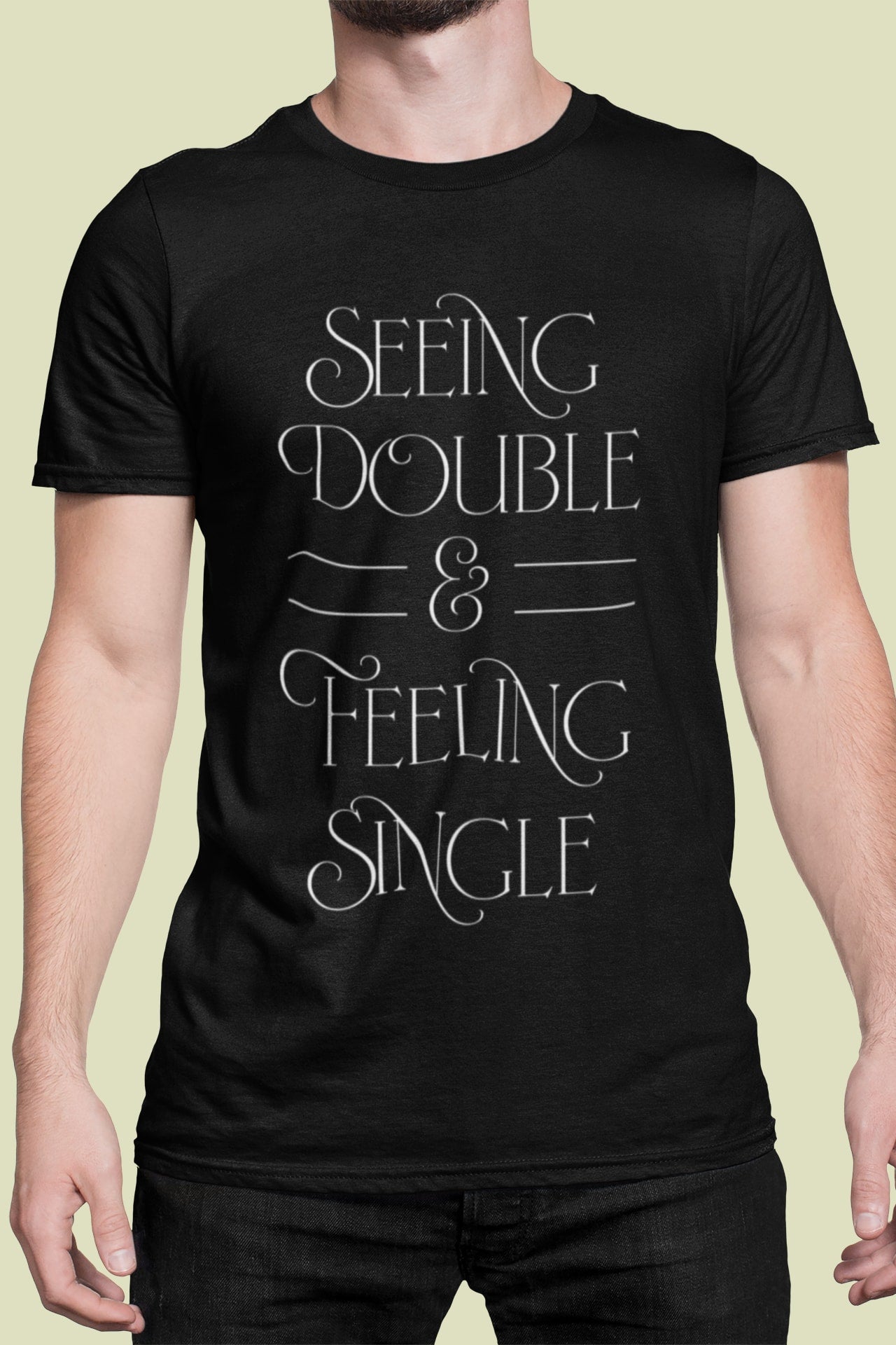 Seeing Double Feeling Single T-Shirt (Men’s) - Black / S - Clothing