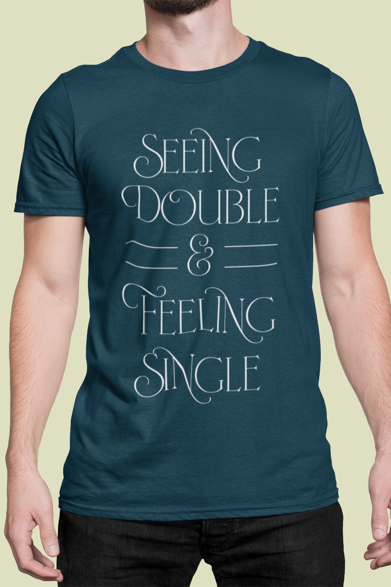 Seeing Double Feeling Single T-Shirt (Men’s) - Navy / S - Clothing
