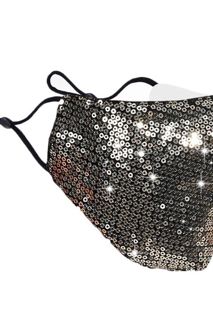 Sequin Adjustable Mask - Champagne