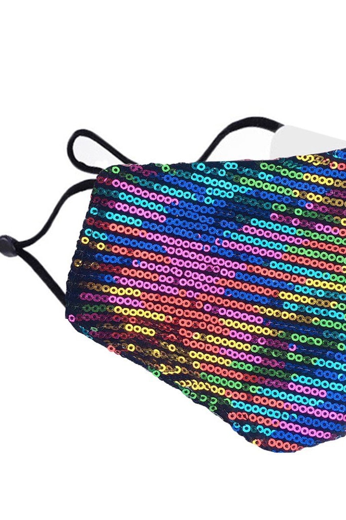 Sequin Adjustable Mask - Rainbow
