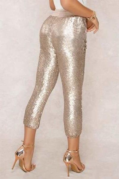 Sequin Capri Joggers - Clothing