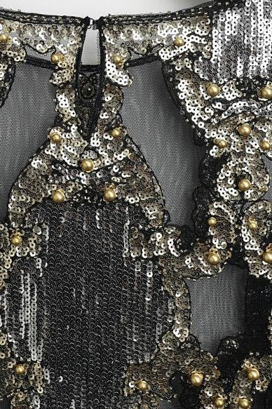 Sequin Mesh Top - Clothing