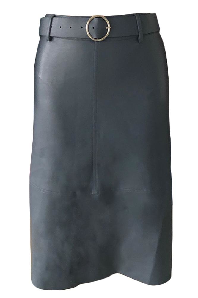 Sheila Pleather Midi Skirt - Clothing