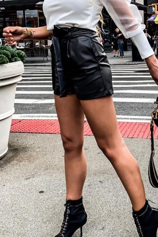 Shelly Pleather Shorts - Clothing