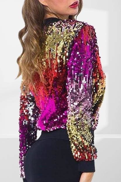 Sia Sequin Bomber Jacket - Jackets