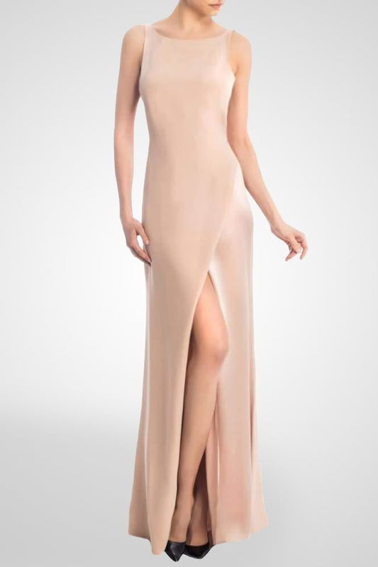 Silk Georgette Gown - X-Small / Blush - Clothing