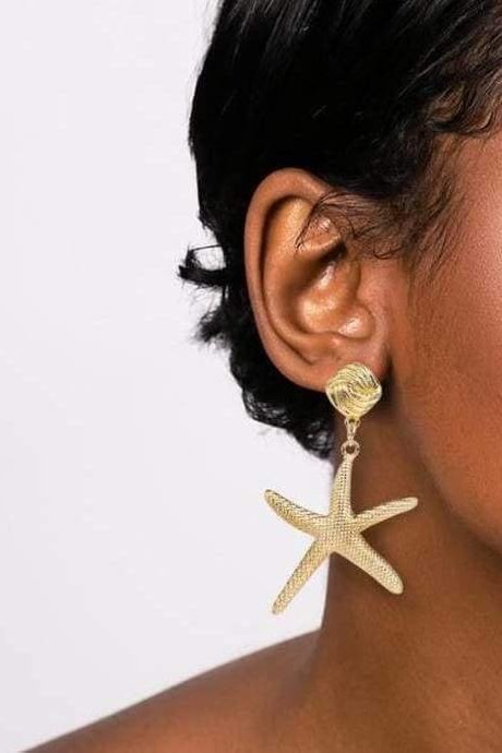 Starfish Earrings - Gold - Jewelry