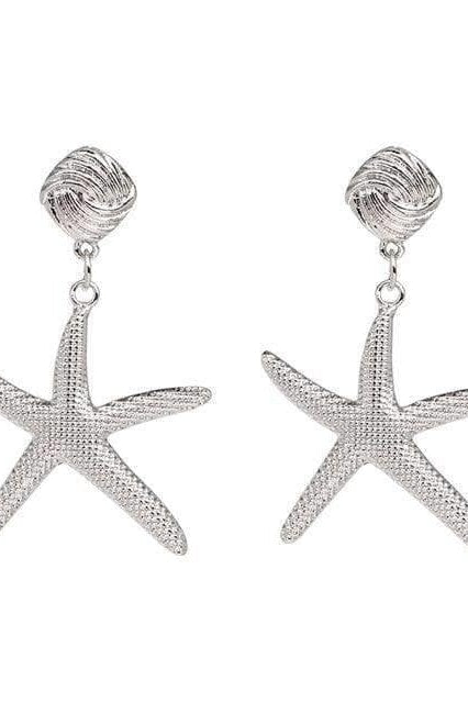 Starfish Earrings - Silver - Jewelry