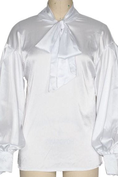 Taelynn Puff Sleeve Bow Top - Tops