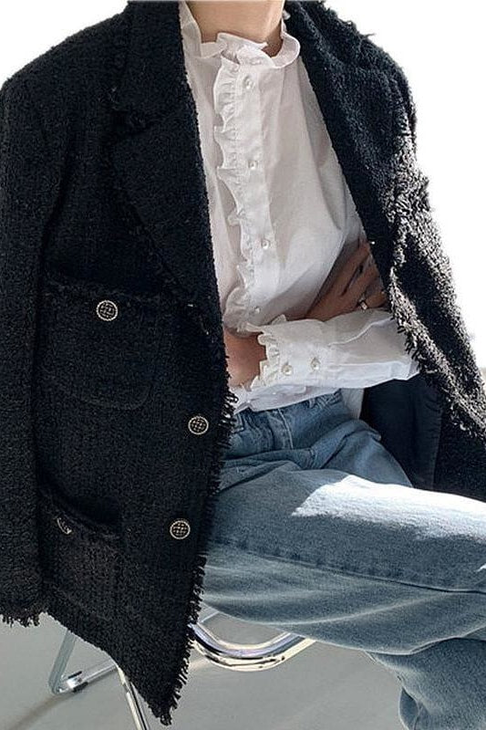 The Essential Tweed Jacket - S / Black - Jackets