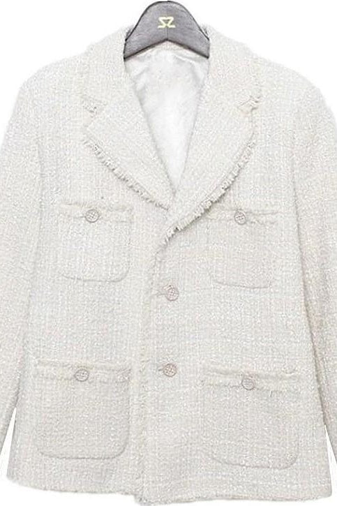 The Essential Tweed Jacket - S / Ivory - Jackets