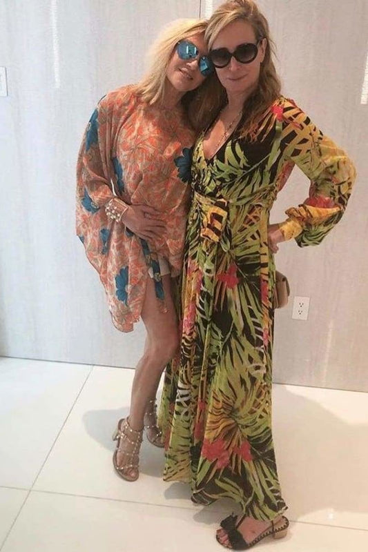 Tropical Print Vintage Maxi Dress - Clothing