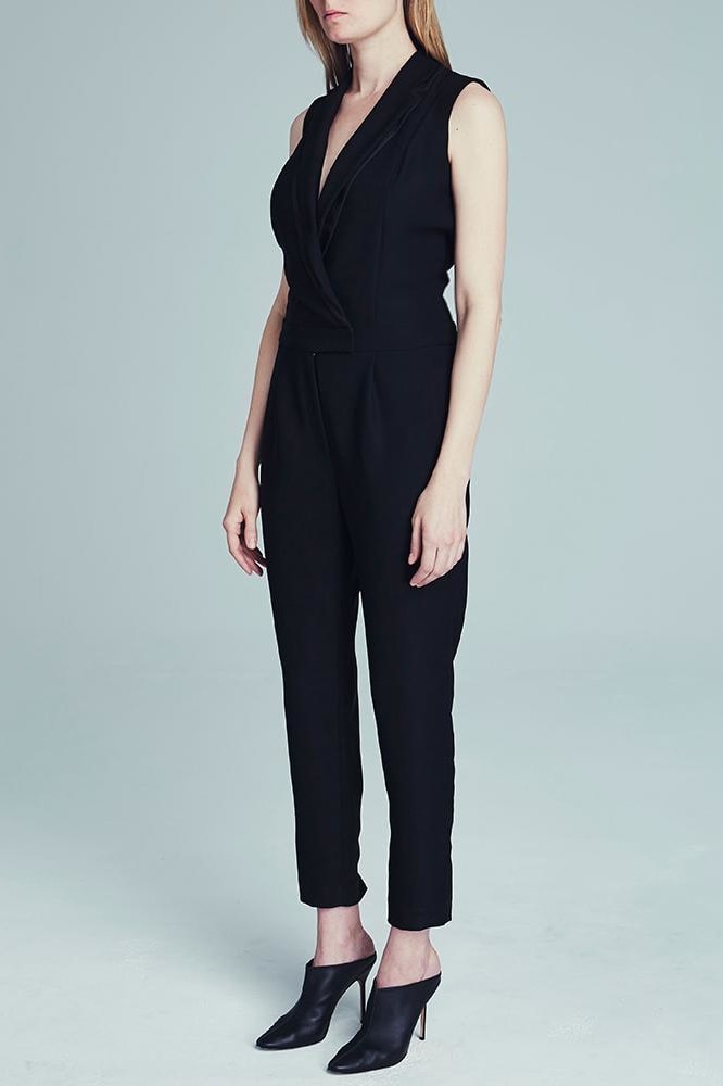Tuxedo Jumpsuit - X-Small / Black - Clothing