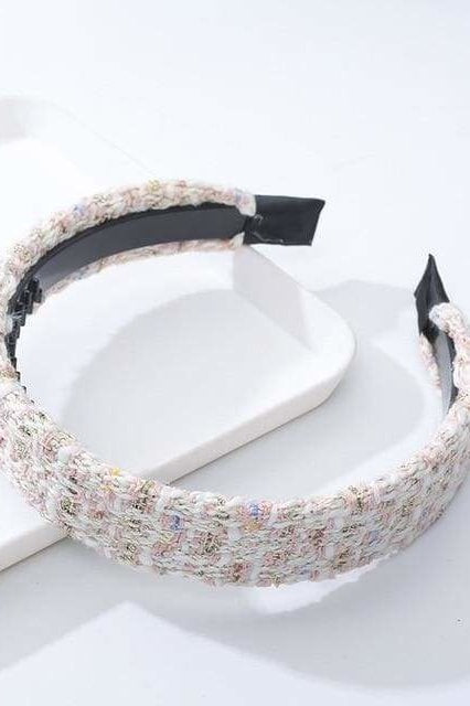 Tweed Headband - Pink - Accessories