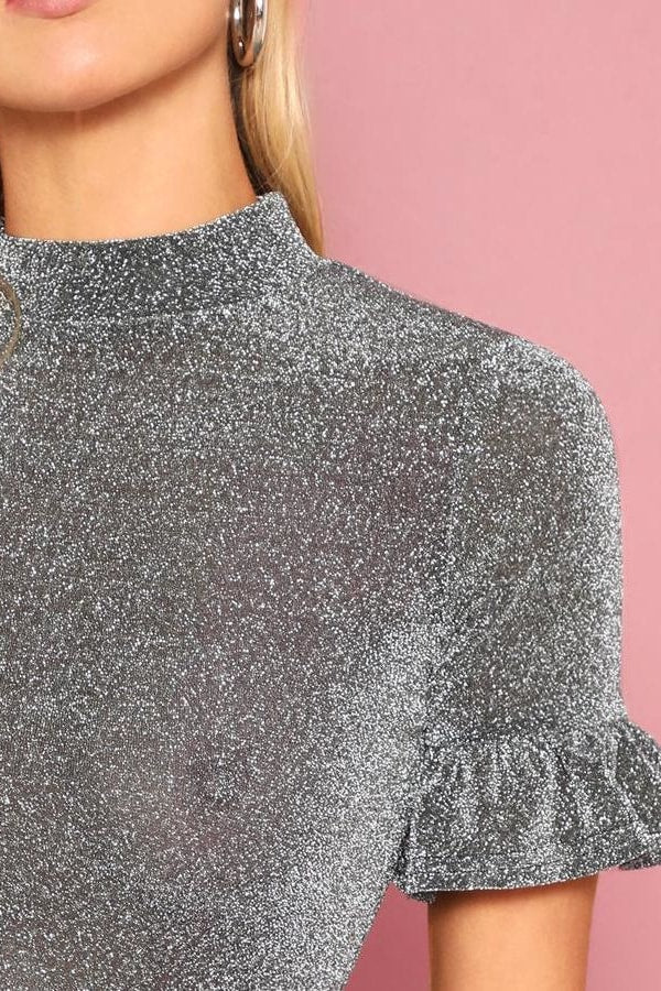 Twinkle Mock Neck Top - Clothing