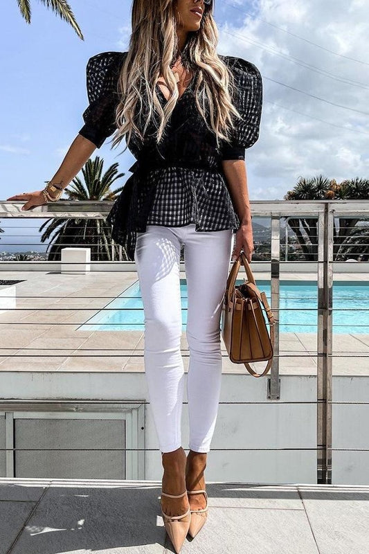 Valeria Puff Sleeve Top - Tops