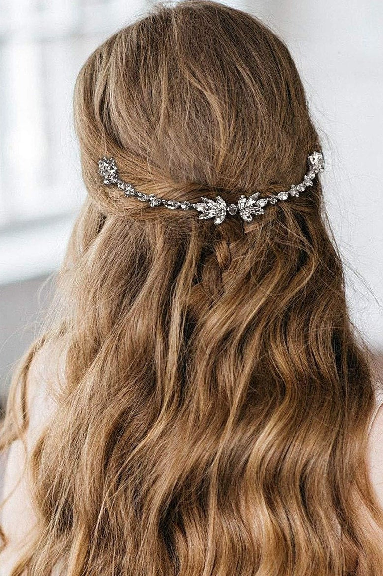 DIEZI Fashion Gold Silver Color Hair Combs Bride Crystal Rhinestones Women Hairpins Bridal Hairband Hair Jewelry Accessories