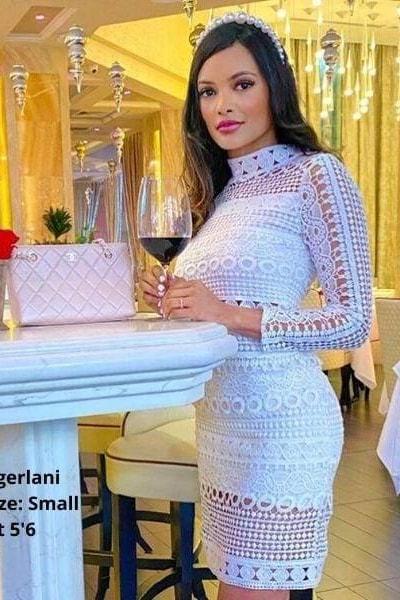 White Party Long Sleeve Dress - Clothing
