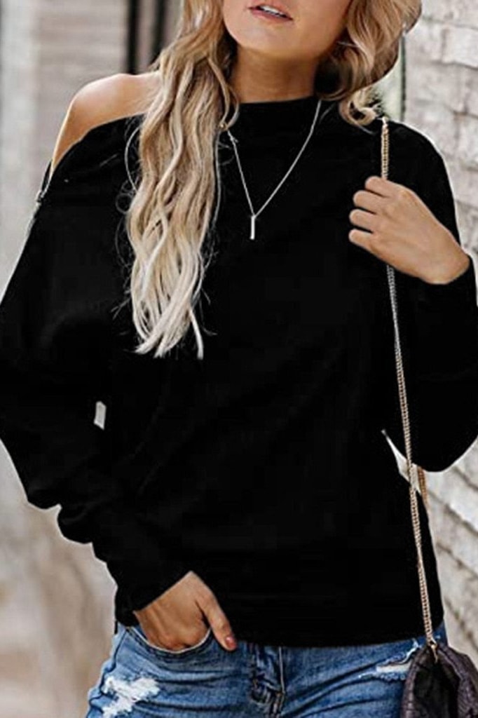 Zia Zipper Shoulder Top - Clothing