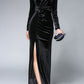 Alondra Velvet Maxi Dress - Black / S - Clothing