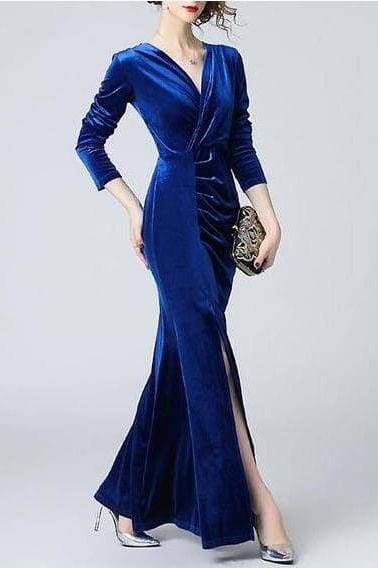 Alondra Velvet Maxi Dress - Clothing